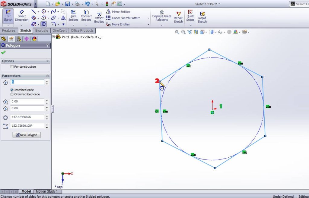 How To Use SolidWorks Polygon Sketching Tutorial For Beginners